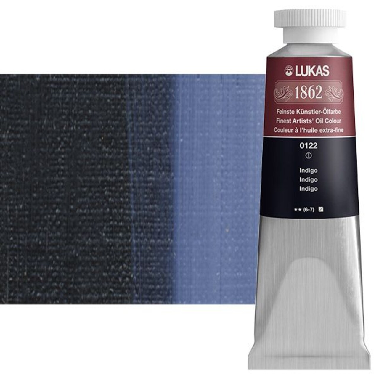 LUKAS 1862 Professional Artist Oil Paint - Indigo, 37 mL - Outstanding Lightfastness, Non-Yellowing, with Beeswax for Smooth, Buttery Texture, Consistent Hue, Ideal for Professional Artists